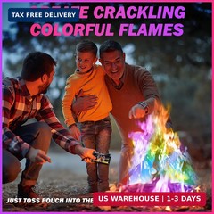 25 Pack Colorful Flames Color Fire Packets Fire Pit for Campfire,Fire Color Pack