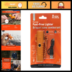 Rechargeable Fire Lite Lighter – Fuel-Free, Waterproof, Outdoor Survival Tool