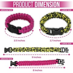 12-Pack Paracord Survival Bracelets Quick-Release Clip