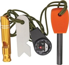 Marbles Knives Survival Combo Whistle Compass Ferrocerium Rod Striker Set 330