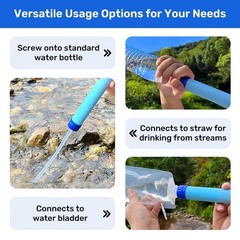 Personal Water Filter Outdoor, Drinking Water Filter with Water Bag and Carabin…