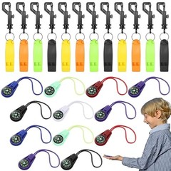 Relaxweex 24 Pcs Compass and Whistle Sets for Kids 12 Mini Hiking Pocket