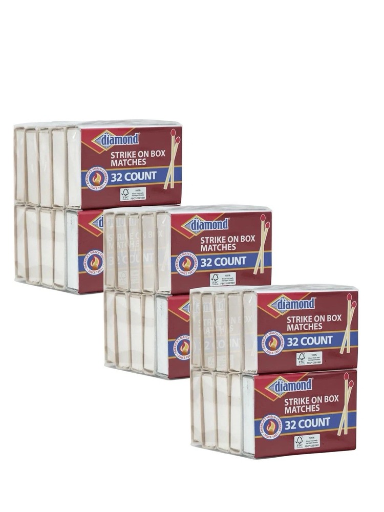 30 Box (32 Count Each) 960 Total Wood Matches Diamond Strike on Box Matches