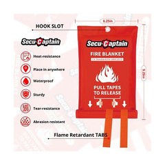 SecuCaptain Emergency Fire Blanket for Home and Kitchen – 40″x40″ Flame Suppr…