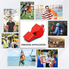Emergency Whistles with Lanyard 10 Pack Red Safety Whistle for Lifeguard Outd…