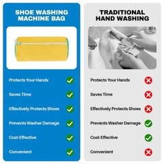 Shoe Washing Machine Bag: Laundry Bag for 15″L x 7″W x 7″H, Yellow 2pcs