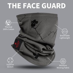 LANLFY 2pcs Flame Resistant Face Mask for One Size, Paisley 1pc & Grey