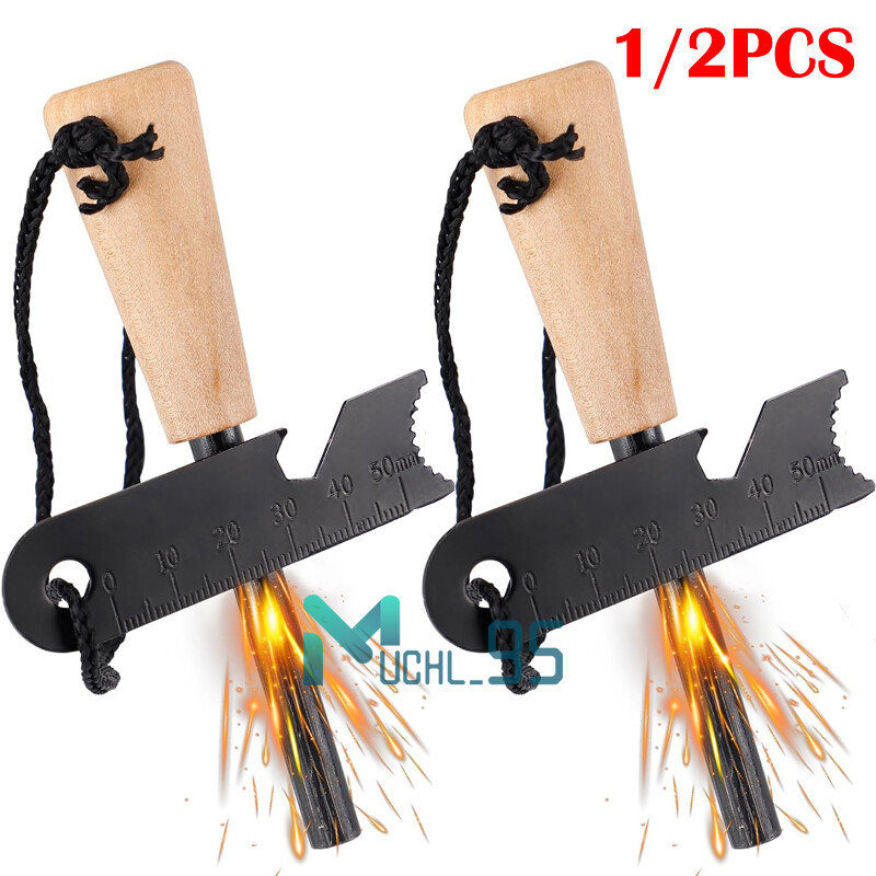 1/2x Magnesium Ferro Rod Fire Starter Emergency Ferrocerium Survival Flint Gifts