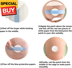 Sensor Covers for Libre 1/2, 55 Pack Waterproof Adhesive Patches,Transparent Tap