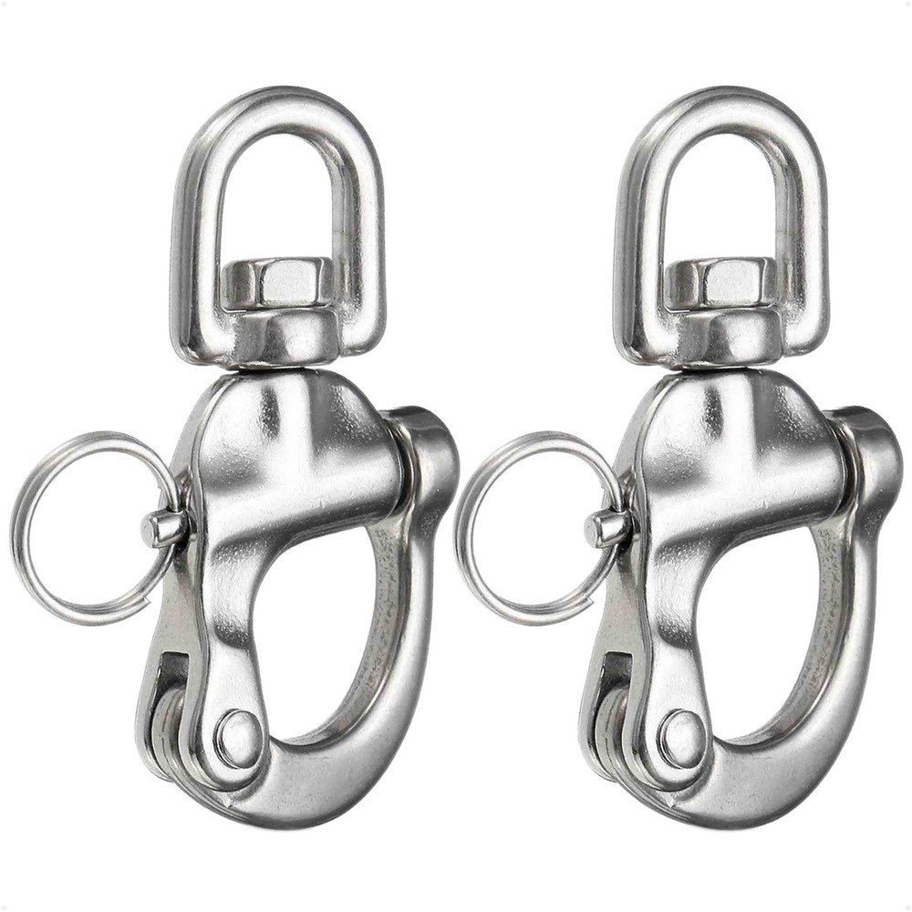 Five Oceans 3-1/2″ Pin Release Snap Shackle with Swivel Eye, AISI316 Stainles…