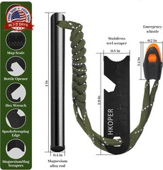 Fire Starter Ferro Rod, 4 Inch Flint and Steel Survival Kit, Flint Fire Starter