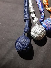 (4) Four Brand New 1 Inch Ball Paracord Monkey Fist Keychains 4 Different Colors