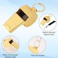 2pcs Stainless Steel Sports Whistle with Lanyard Loud 120dB Coach Referee