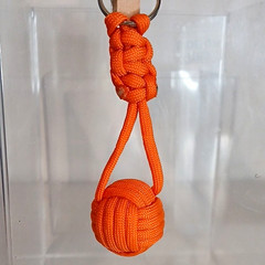 Generic Orange 4″ Paracord Monkey Fist Keychain Lanyard with Key Ring (B3)