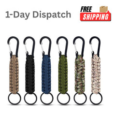 6 Pack Paracord Keychain with Carabiner Braided Lanyard Key Chain Heavy Duty