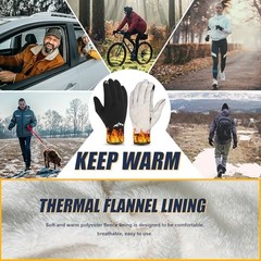 Pixel Panda Winter Gloves for Men Large, A Upgrade【warm+water-resistant】black