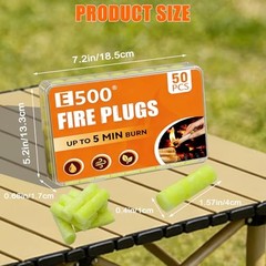 50 Pack Fire Plugs, Emergency Waterproof Fire Starter Plug | Odorless Yellow