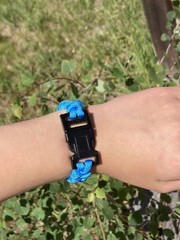 550 Paracord Bracelet, S (4.5”-7”) Hand crafted blue fishtail design