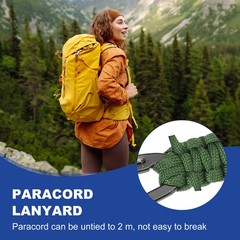 Paracord Keychain Aluminum Paracord Lanyard Key Chain – (2 Pack, Green)