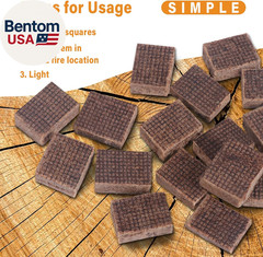 Fire Starter, 64 Mini Square, Natural Fire Starters for BBQ, Campfire, Fireplace