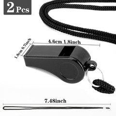 20 Pcs Plastic Whistles w/ Lanyard for Sports Coach Referee Lifeguard Emergency