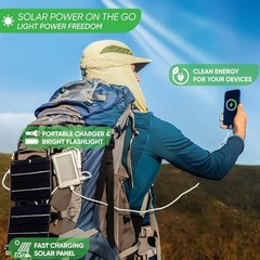 3-in-1 Solar Survival Kit, Emergency Flashlight with 5000mAh USB-C Power Bank
