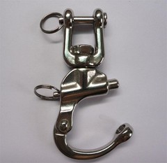 5 Inch Jaw Swivel Eye Shackle Marine Grade Stainless Steel 316,Silver Tone -1…