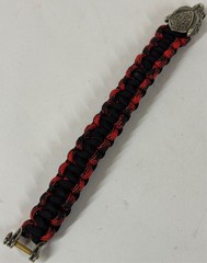 Black Red Paracord Bear Head Celtic Nordic Clasp Woven Survival 8″ Bracelet