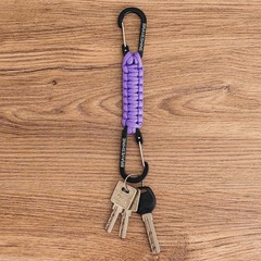 Paracord Keychain Carabiner Clip | D Ring Hanger Lanyard Hook | 7.3inch Long