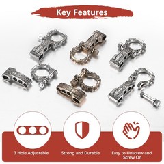 Paracord Bracelet Shackle Buckle [5PCS] – Adjustable Metal Pattern Bow Shackl…