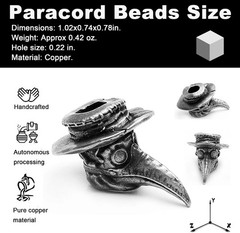 Paracord Beads with Hole for Crafting Survival Knife Lanyard Keychains, Zipper,