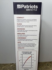 4 Patriots Sun Kettle 16.9 oz Boil Water Solar Heater OffGrid Hot Water From Sun