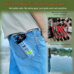 LoDinpo Pocket Fishing Rod Kit, All-in-One Survival Gear Small