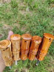 Bushcraft ferro rod striker with Pacific Yew wood handle | firesteel scraper