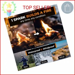 Non-Toxic Waterproof Fire Starters with 5+ Minute Burn for Emergencies, Survival