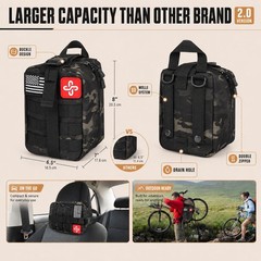 Survival Kit, 250Pcs Gear First Aid Kit Large, C-Camo-Black&Grey