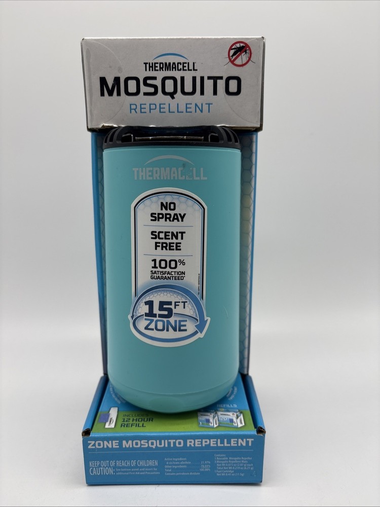 Thermacell 15 Feet Zone Mosquito Repeller Patio Shield Glacier Blue Outdoor New