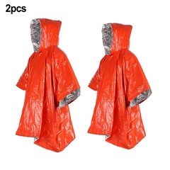 For Extreme Cold Survival Set Of 2 Orange And Green Thermal Rain Coat Poncho