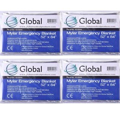 4 PACK • Extra Large 82″x 54 Emergency Solar Mylar Blanket Survival Safety