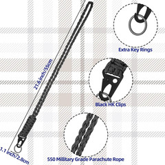 Frienda 2 Set Heavy Duty Paracord Lanyard Necklace Whistles Strap Braided 550 Ke