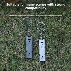Double Pipe Whistle Pendant Keychain Decibel Portable Emergency Camping Tool