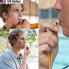 ROYHOO 24PCS Stainless Steel Sports Whistles with Lanyard, Loud Crisp Silver