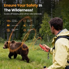 Bear Horn – 125± dB Loud Safety Alarm with Compass & Retractable Hook