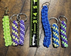 Multicolor Paracord Keychains Lot Of 6 Multi Weaves & Lengths