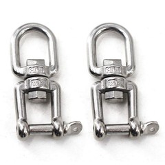 Jaw and Eye Swivel Shackle M8 304 Stainless Steel Anchor Chain Connectors Pack