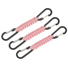 Paracord Keychain Aluminum Paracord Lanyard Key Chain – (3 Pack, Light Pink)