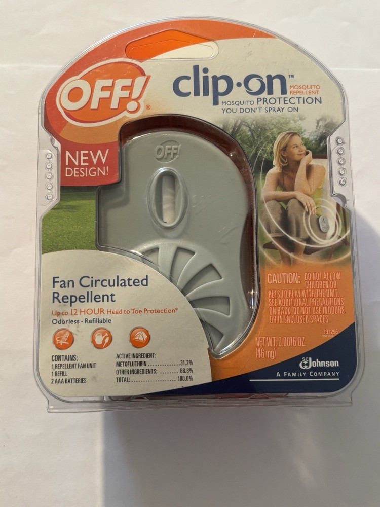OFF! Clip-on Mosquito Fan Circulating Repellent Starter Kit 1 Refill Odorless