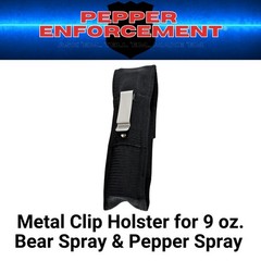 Pepper Enforcement 9 oz. Splatter Stream Pepper Spray with Belt Clip Holster
