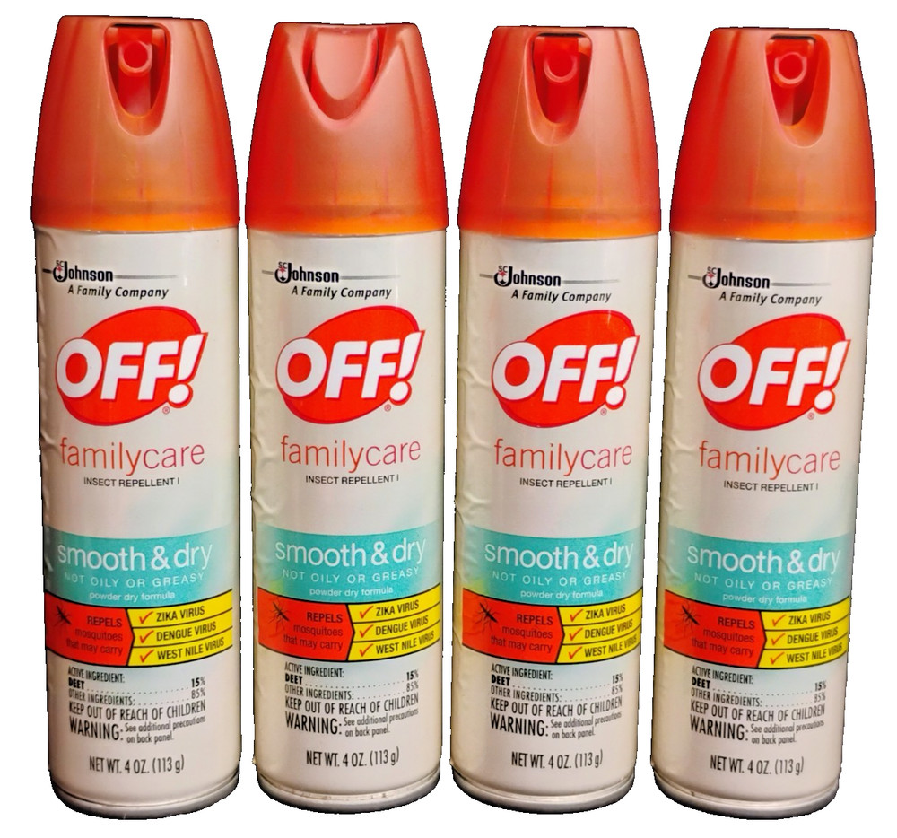 OFF! 4 Pack FamilyCare Spray Insect Repellent Bug Spray Dry Not Oily 15% Deet