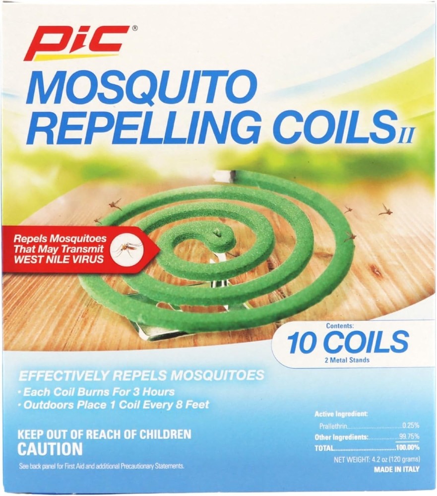 PIC Mosquito Repellent Coils – Box of 10 Coils – Outdoor Protection – Unscented